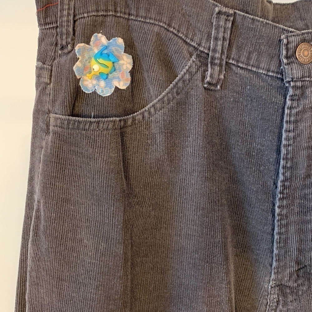 Levi’s Gray Corduroy Upcycled Hippie Maxi Skirt Vintage White Tab Festival - Picture 2 of 5
